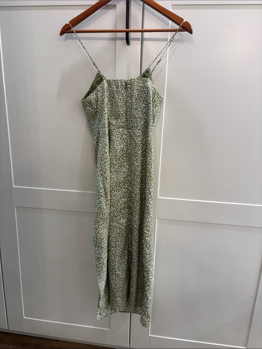 Abercrombie & Fitch Olive Green Floral Slip Midi Dress - Picture 3 of 3